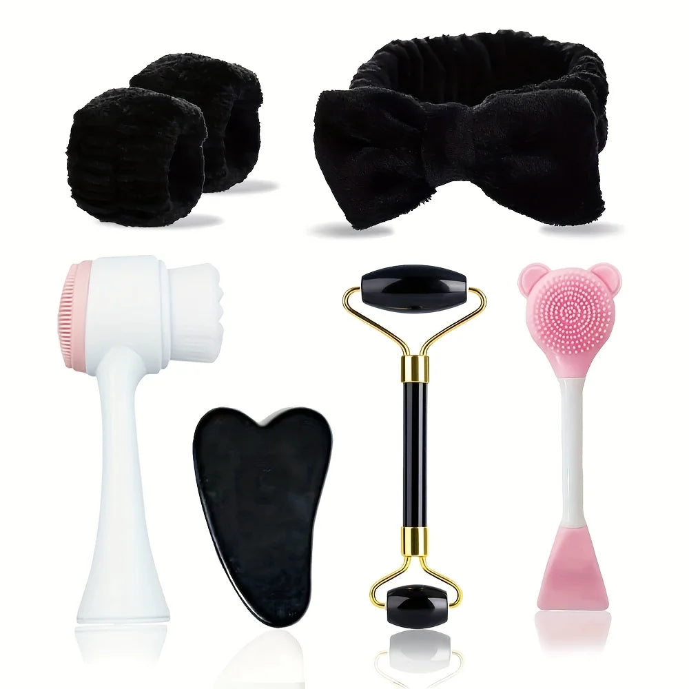 Kit 7 peças para limpeza e cuidados faciais