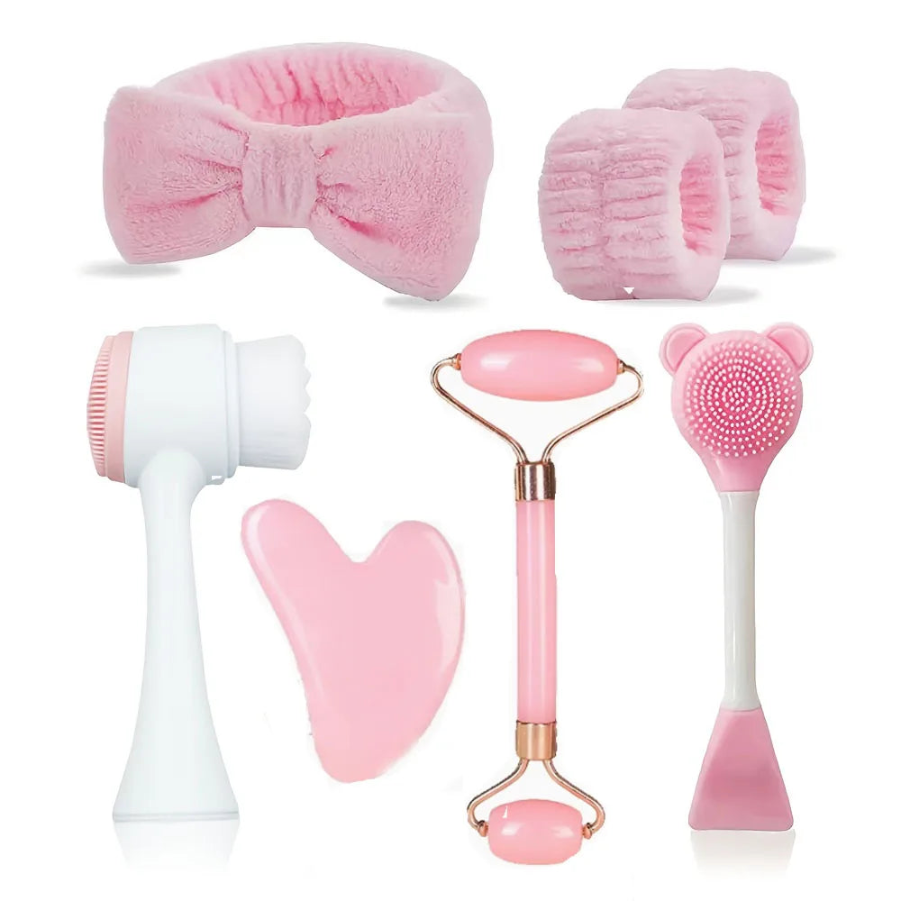 Kit 7 peças para limpeza e cuidados faciais