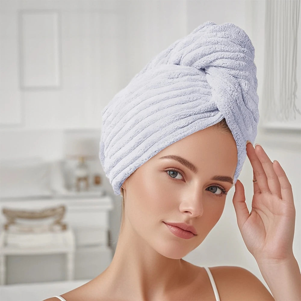 Touca de microfibra para secar cabelo