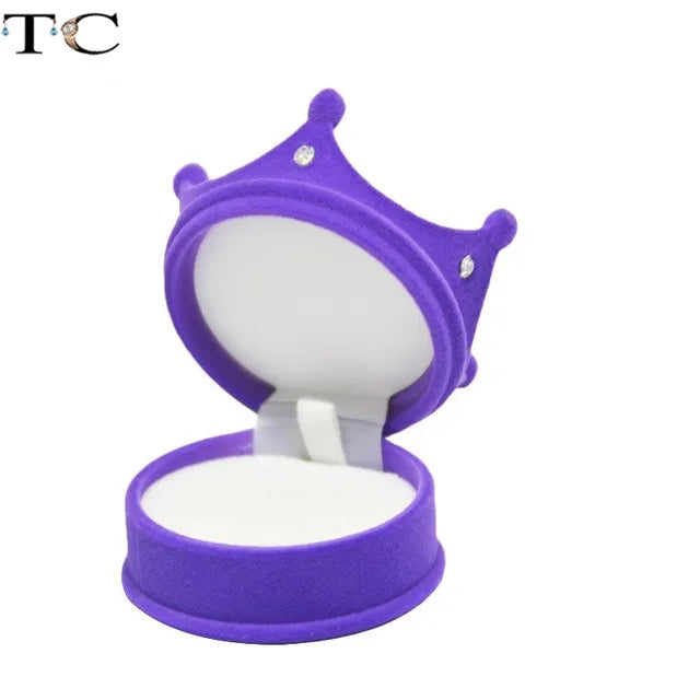 Mini porta-joias de veludo para anel e brincos