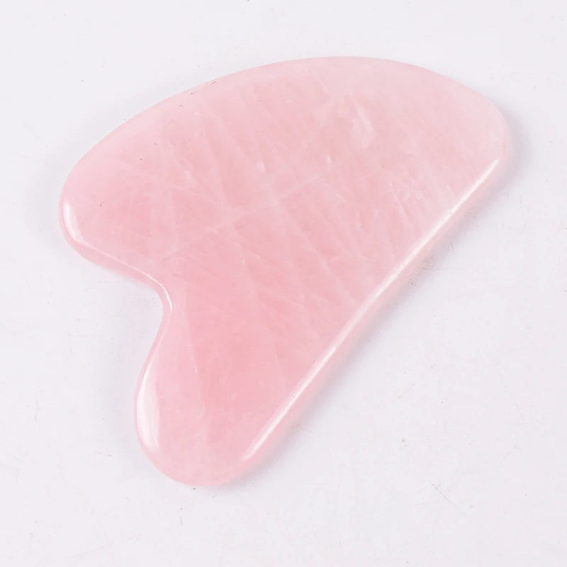 Gua sha de quartzo rosa com caixa