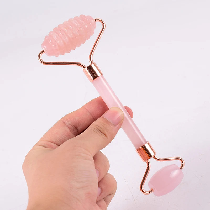 Gua sha de quartzo rosa com caixa