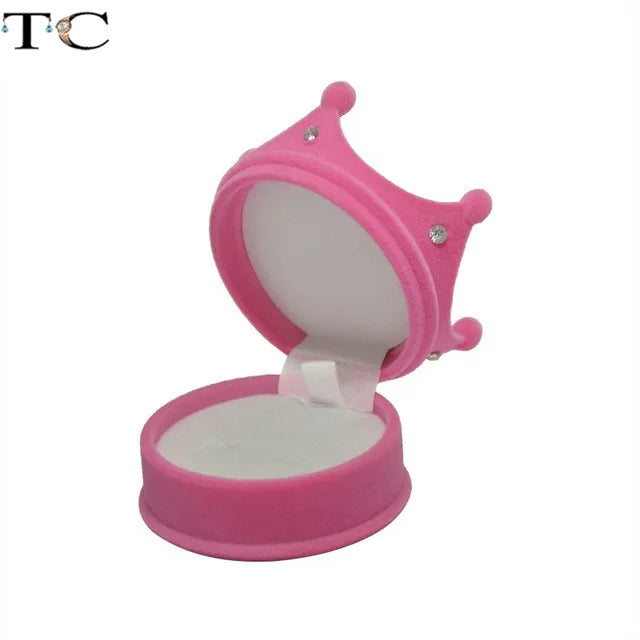 Mini porta-joias de veludo para anel e brincos