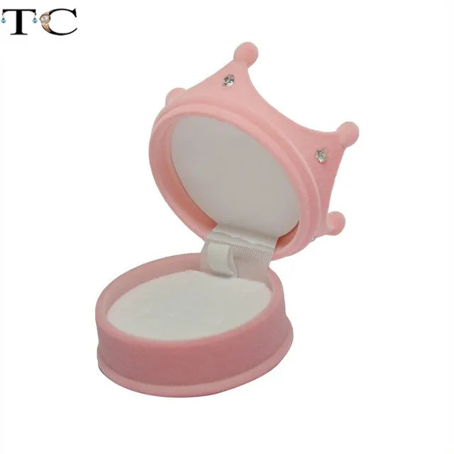 Mini porta-joias de veludo para anel e brincos