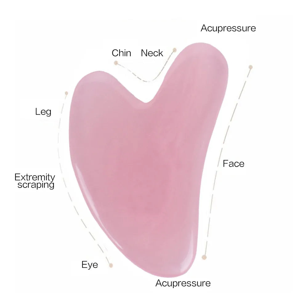 Rolo facial e gua sha rosa de resina
