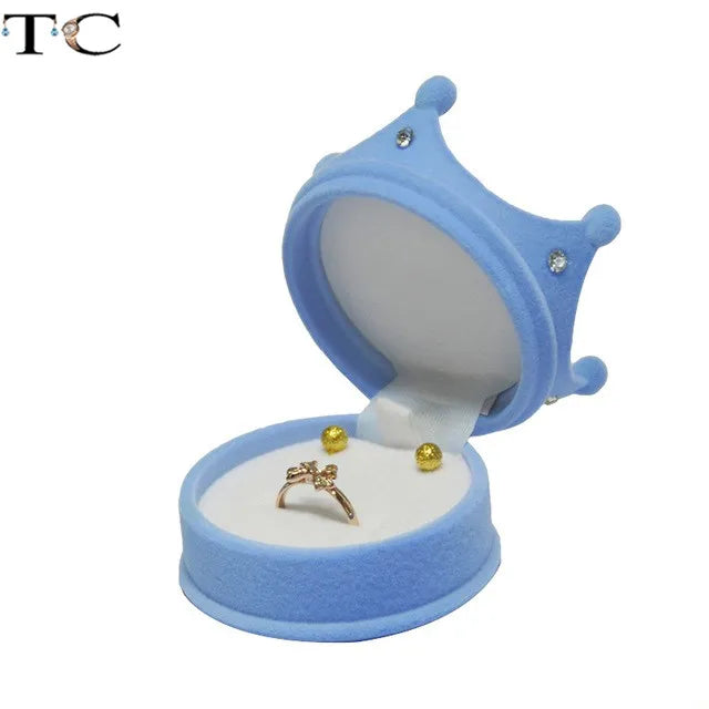 Mini porta-joias de veludo para anel e brincos