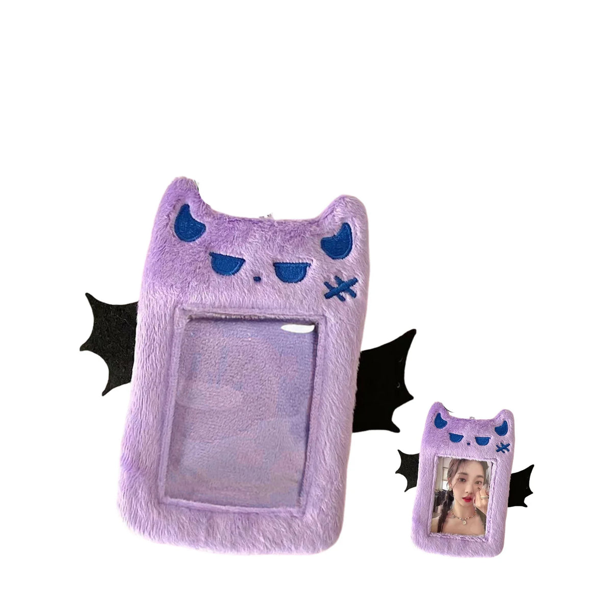 Porta-cartão de pelúcia diabinho (photocard)