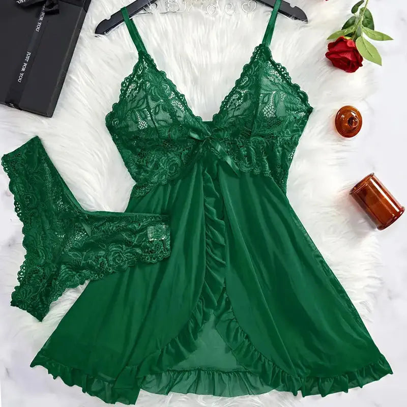 Camisola de renda com conjunto (2 peças)