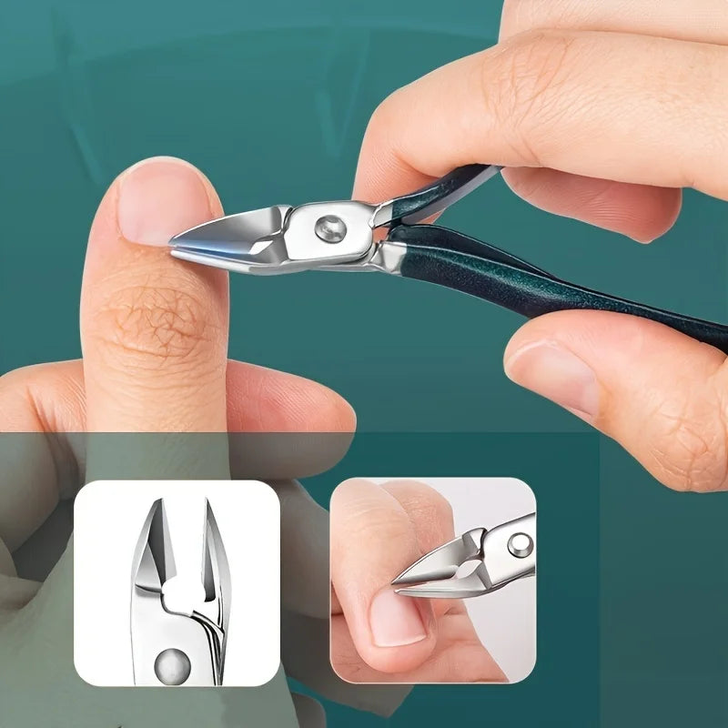 Kit manicure e pedicure em aço inox com estojo