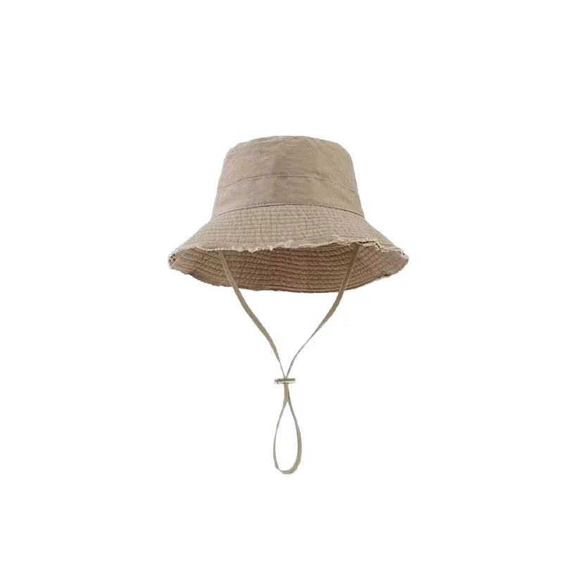 Chapéu bucket feminino com aba desfiada e proteção UV