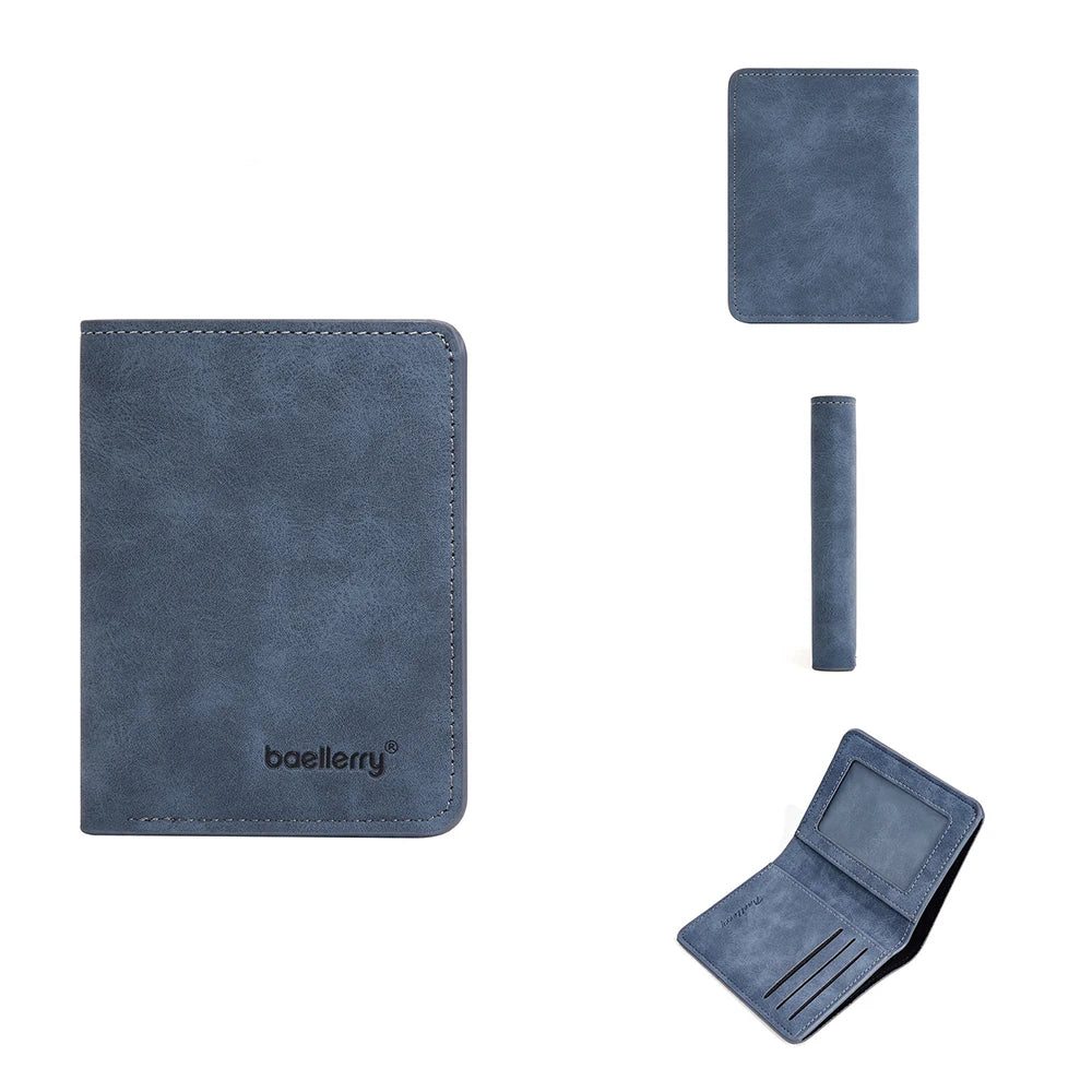 Carteira masculina minimalista com prendedor de notas