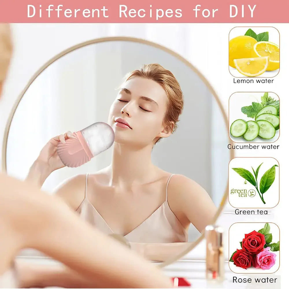 Rolo de gelo facial em aço inox com gua sha