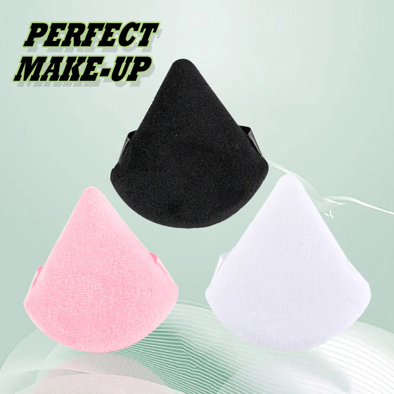 Mini puffs triangulares laváveis para maquiagem