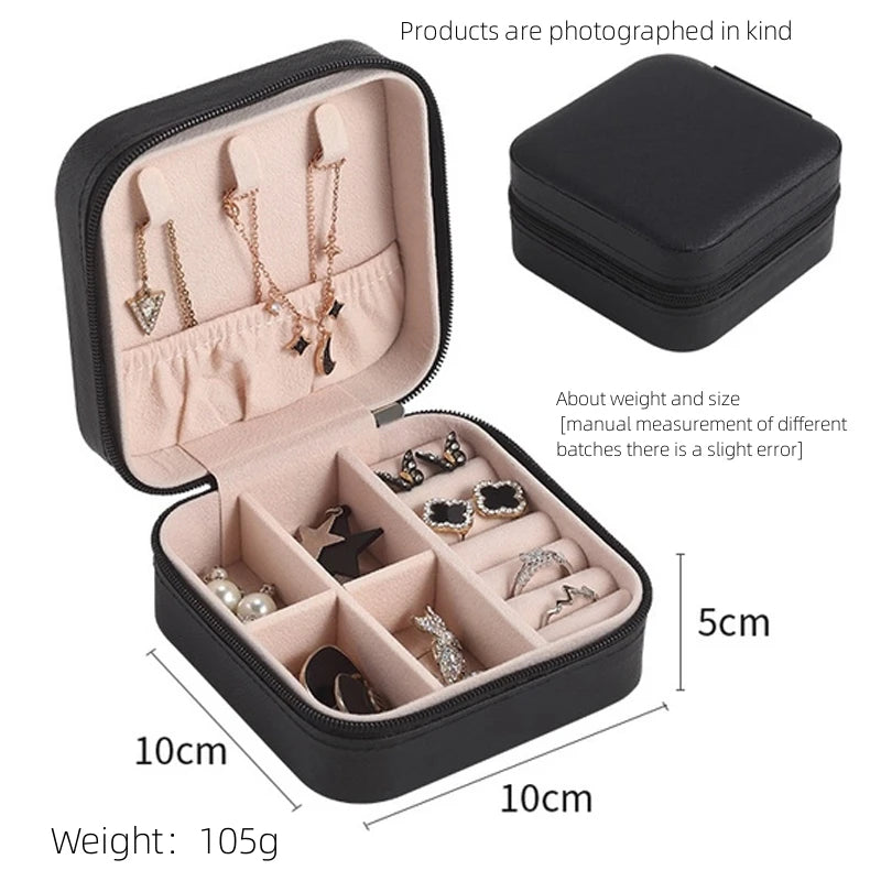 Porta-joias de viagem em couro sintético