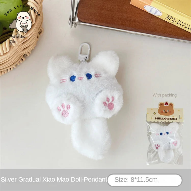 Chaveiro de pelúcia gatinho para bolsa
