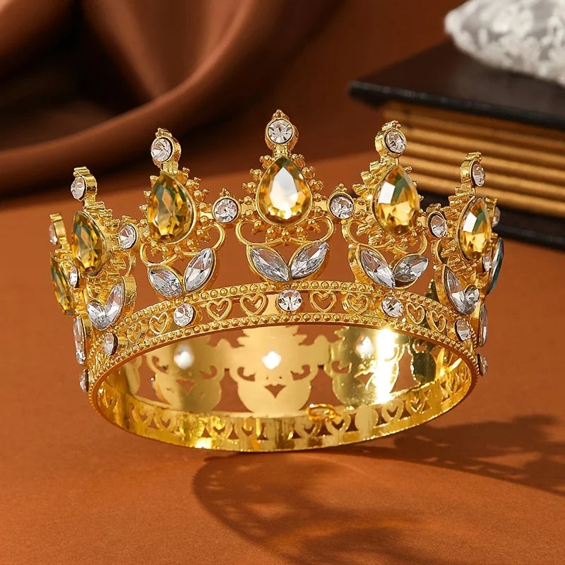 Tiara coroa barroca com cristais