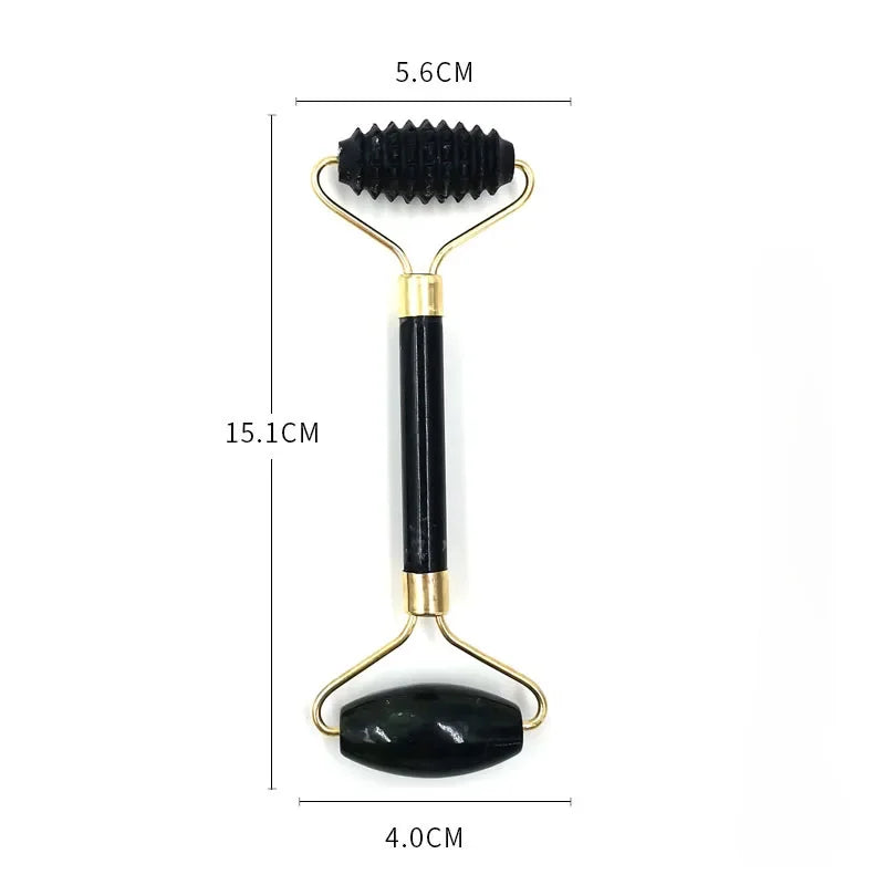Rolo facial e gua sha de obsidiana