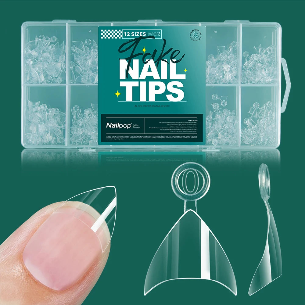 Kit 600 unhas postiças transparentes