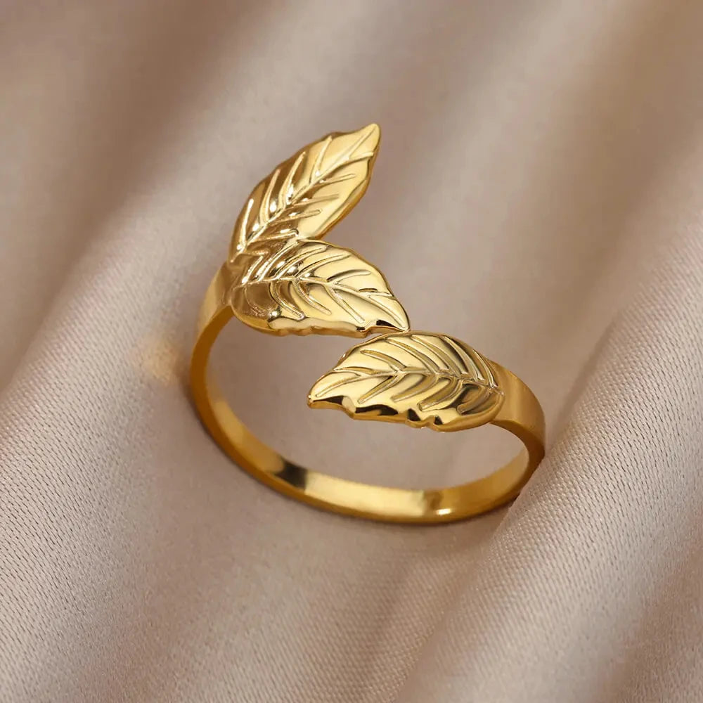 Anel feminino em aço inox 316L dourado