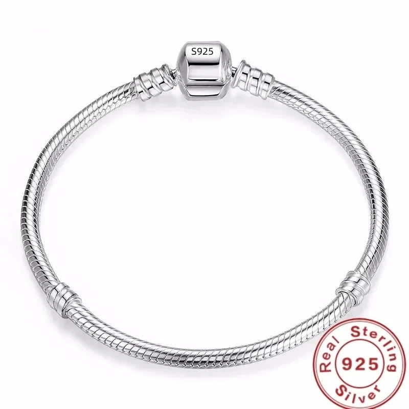 Pulseira de prata 925 estilo cobrinha
