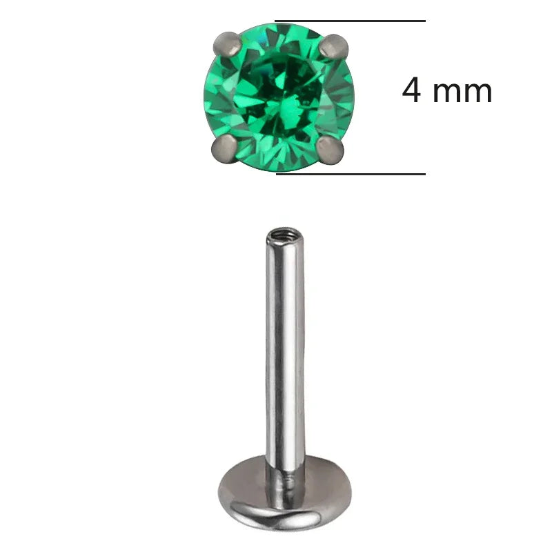 Piercing de titânio com zircônia
