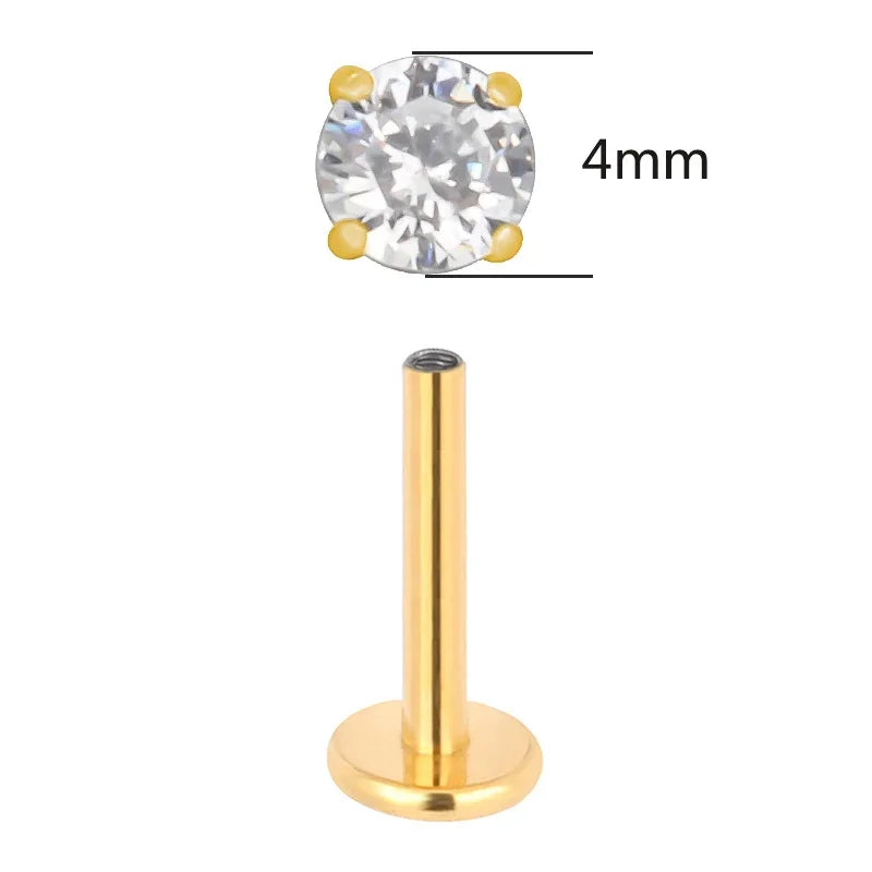 Piercing de titânio com zircônia