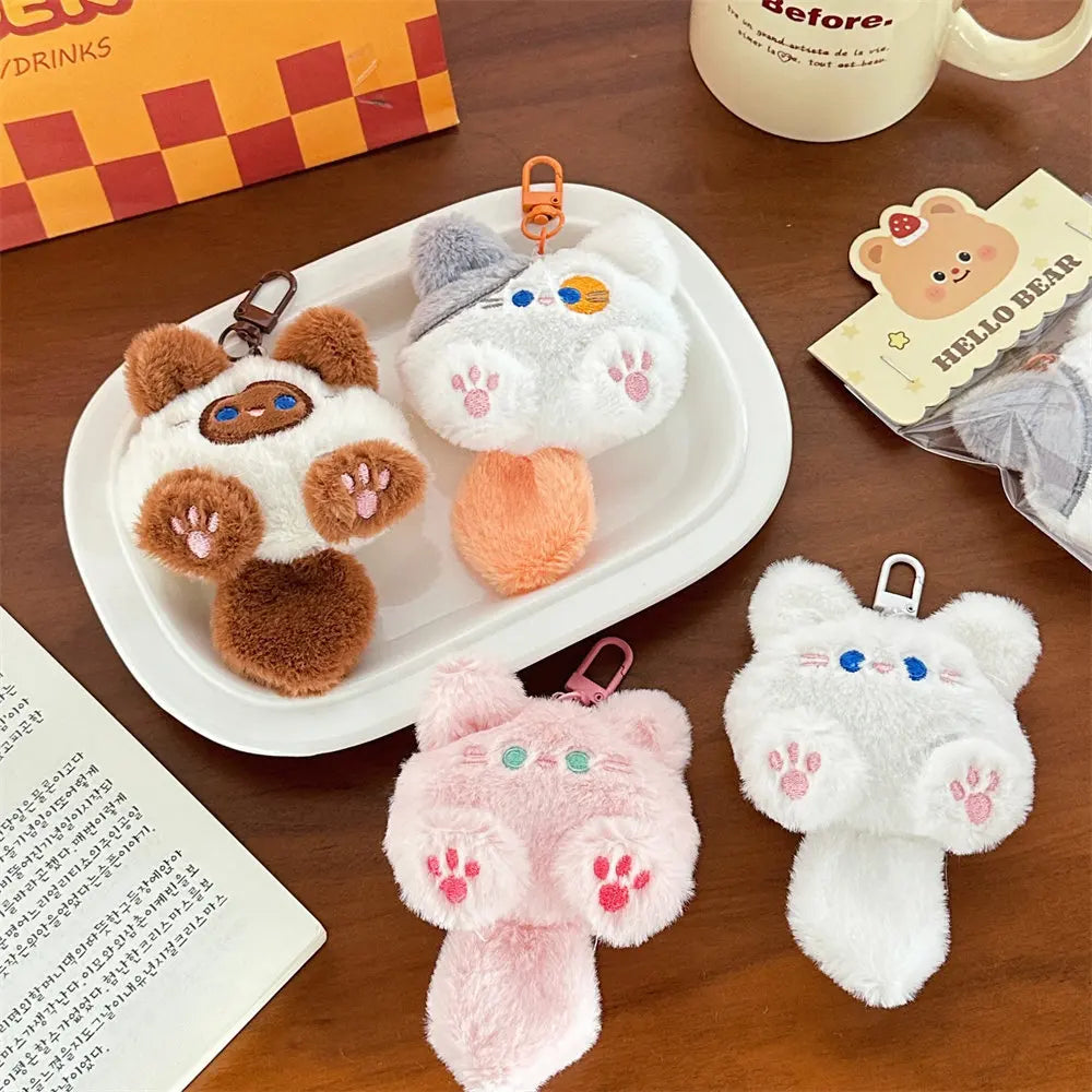 Chaveiro de pelúcia gatinho para bolsa
