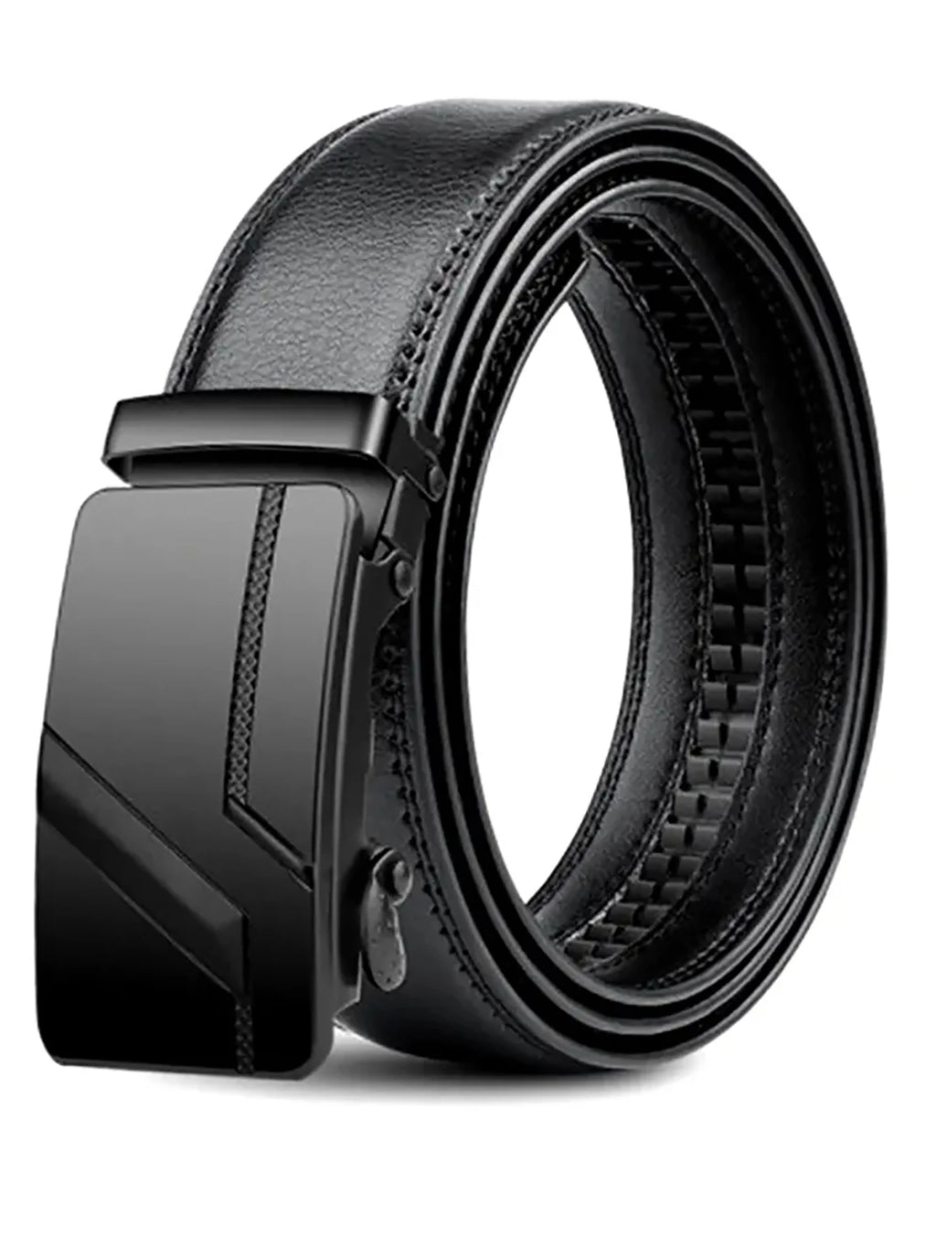 Cinto masculino preto com fivela automática