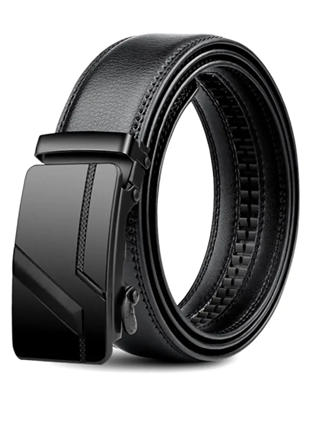 Cinto masculino preto com fivela automática