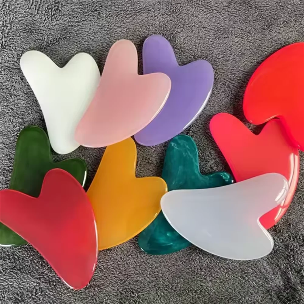Placa gua sha de cera de abelha e pedra