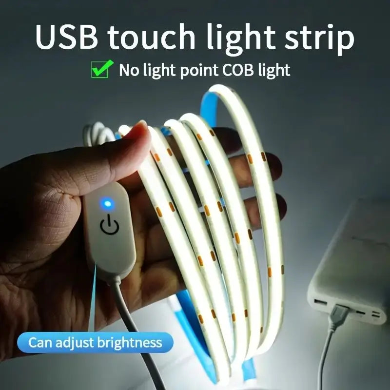 Fita LED COB USB com dimmer touch