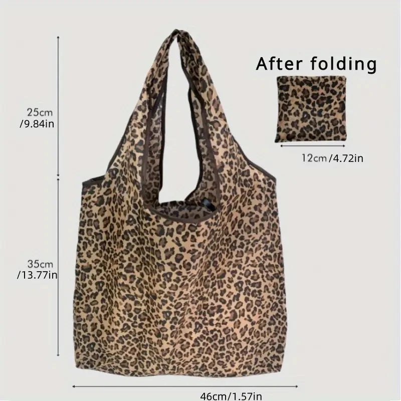 Bolsa sacola dobrável de oncinha grande