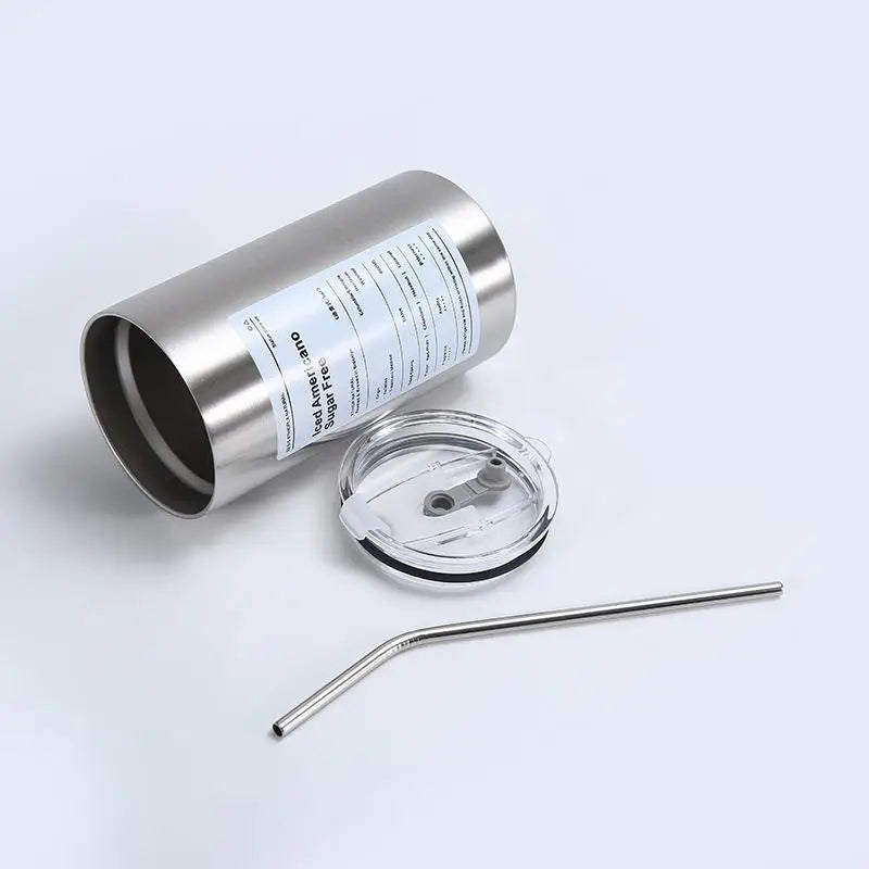 Copo térmico de aço inox com canudo (360 ou 600 ml)