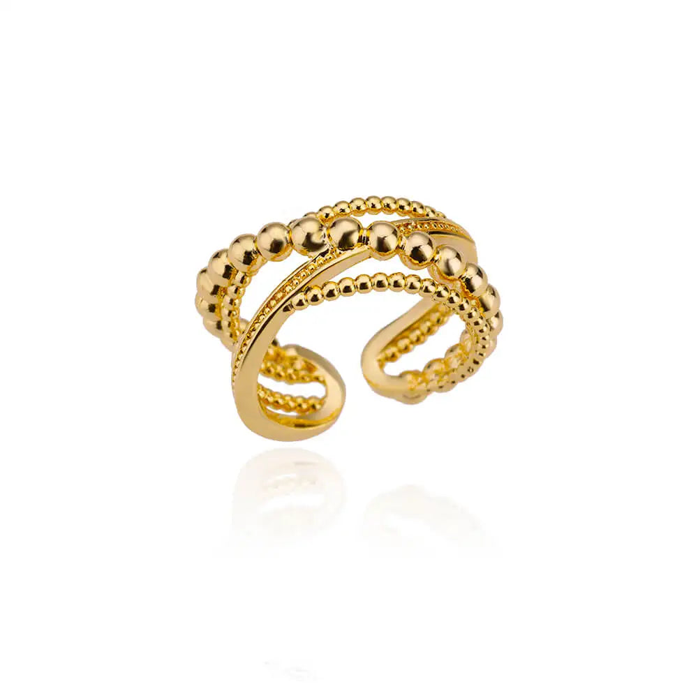 Anel feminino em aço inox 316L dourado