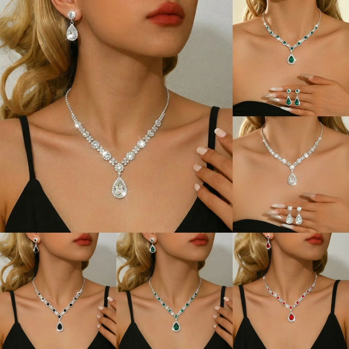 Conjunto colar e brincos gota