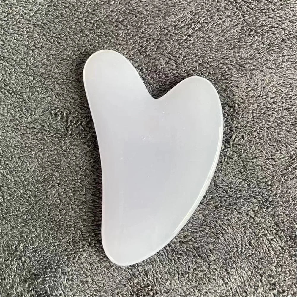 Placa gua sha de cera de abelha e pedra