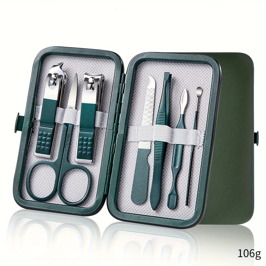 Kit manicure e pedicure em aço inox com estojo