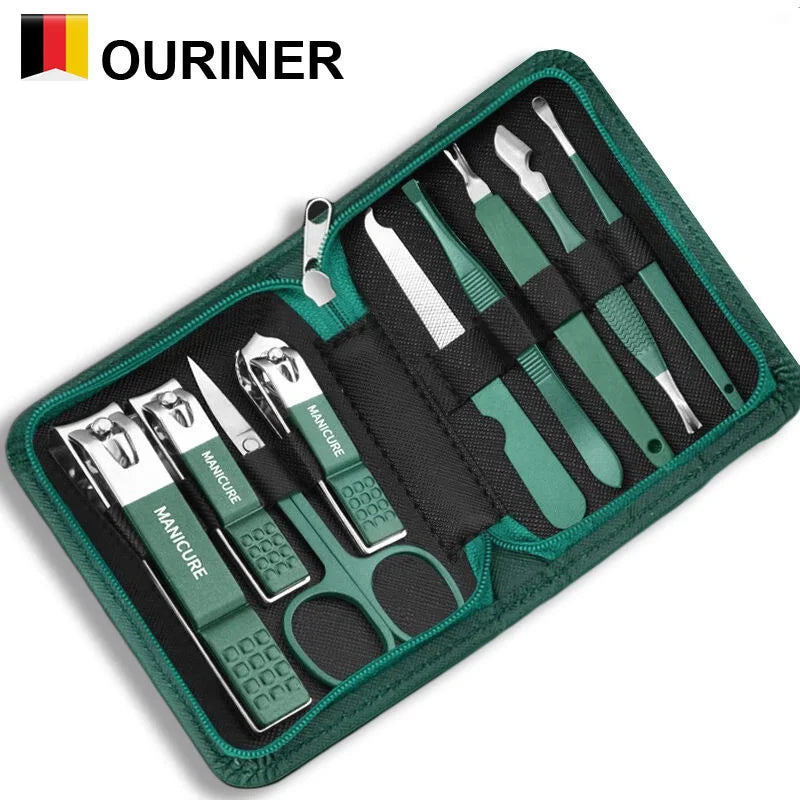 Kit manicure 6 peças com estojo de couro