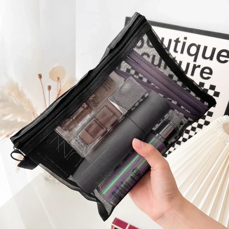 Necessaire transparente de tela (P, M ou kit com 3)