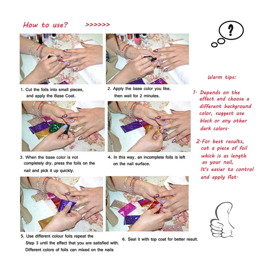 Kit 10 rolos de foil para unhas renda preto e branco