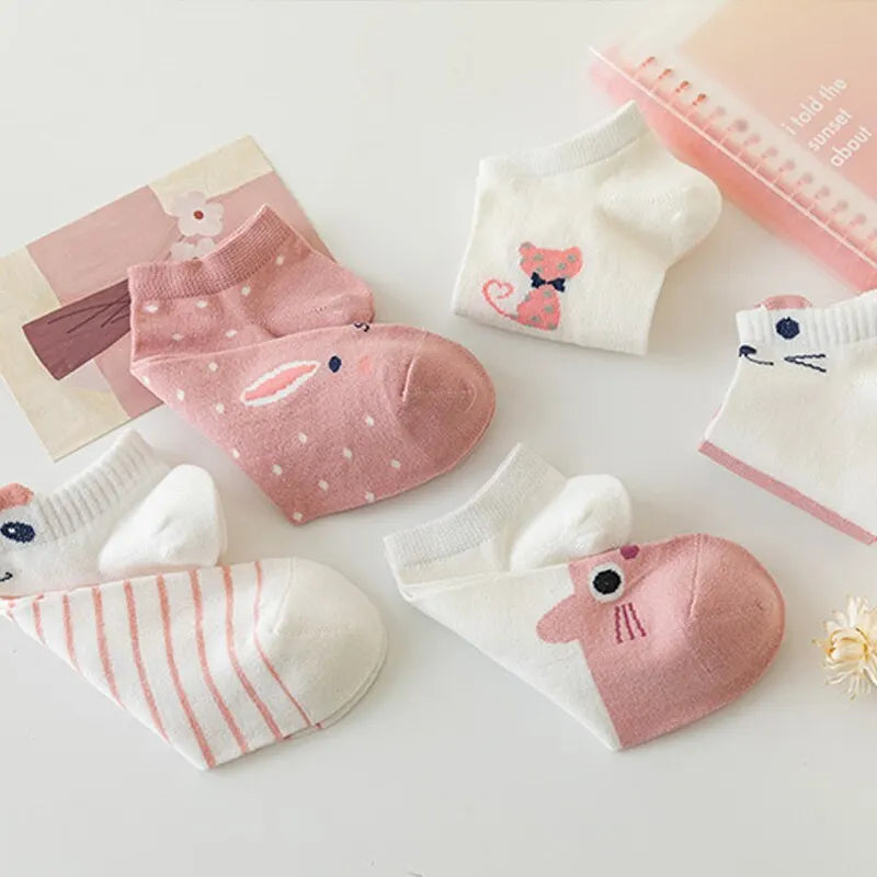 Kit de meias curtas de gatinho (5 a 20 pares)