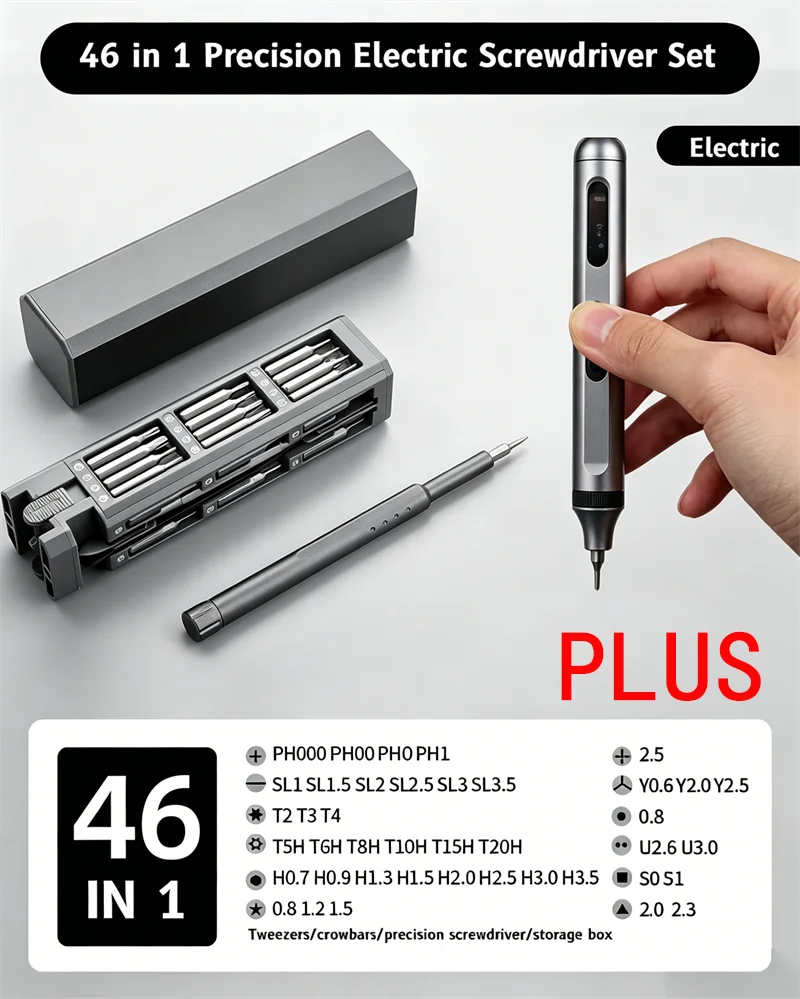 Kit chave de precisão 32 ou 46 em 1 (Torx, Phillips e sextavada)