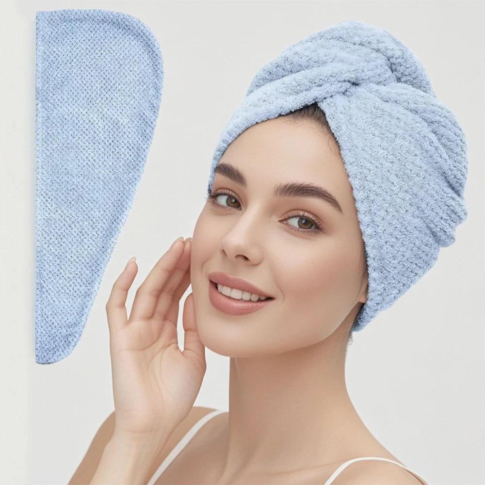 Toalha turbante texturizada para cabelo