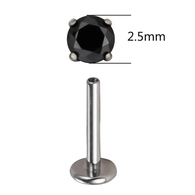 Piercing de titânio com zircônia