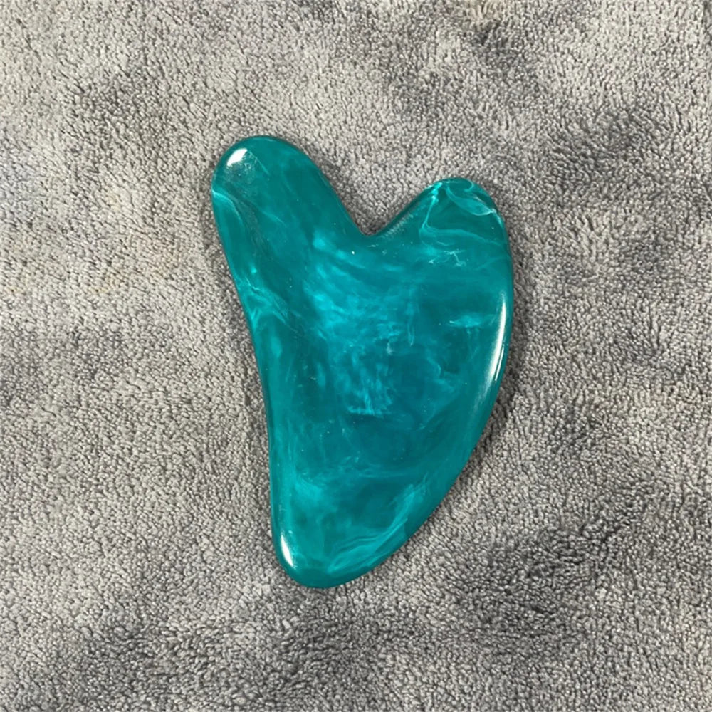 Placa gua sha de cera de abelha e pedra