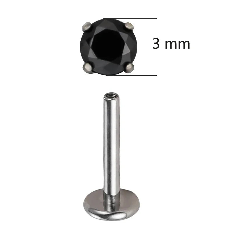 Piercing de titânio com zircônia
