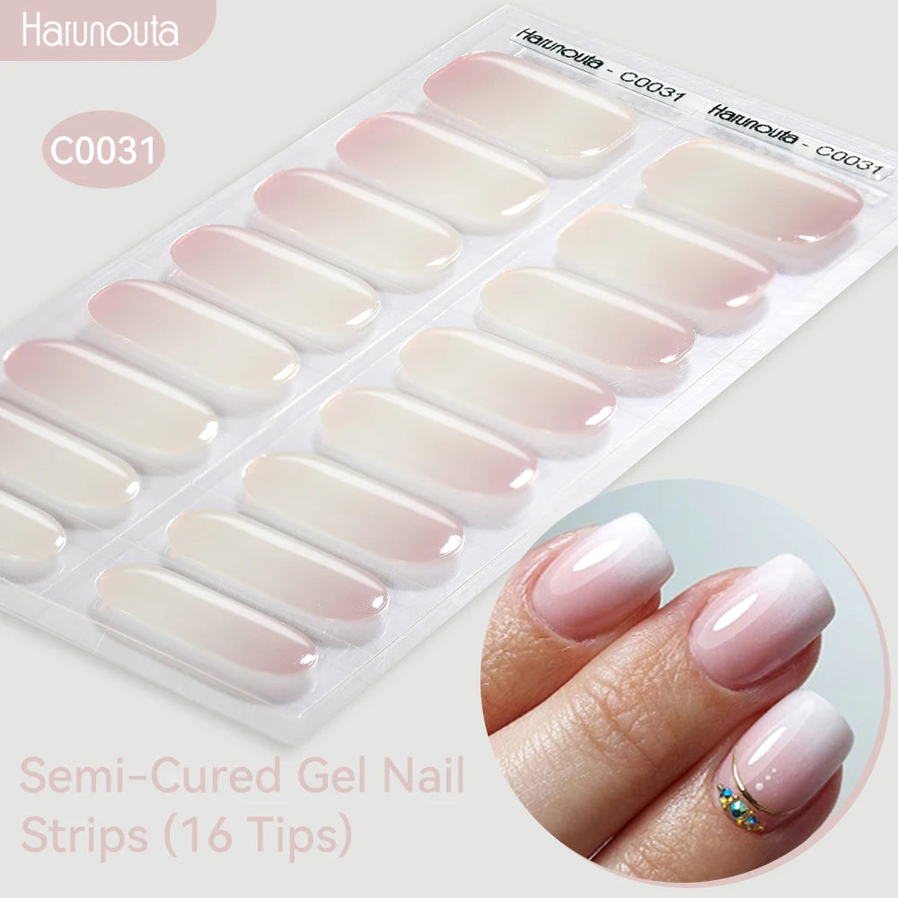 Adesivos de unha em gel semicurado (efeito aurora)