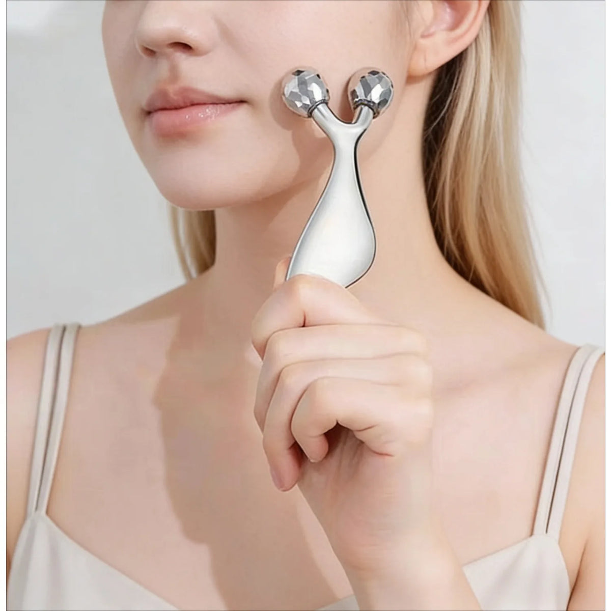 Massageador facial 3D 2 em 1 com gua sha
