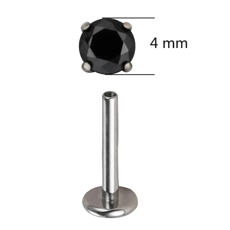 Piercing de titânio com zircônia