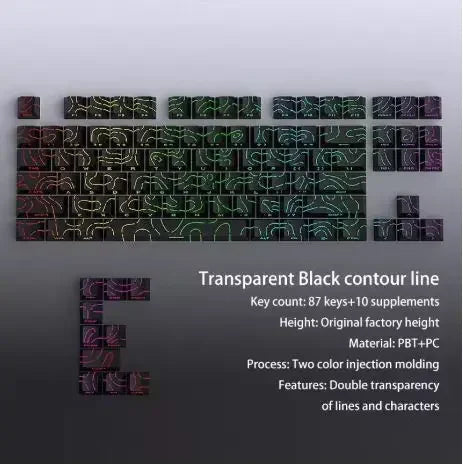 Kit de keycaps PBT com brilho lateral